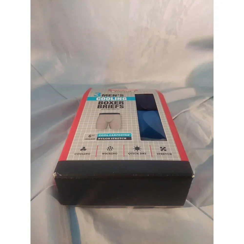 Wrangler Mens 3-Pack Cooling Nylon Stretch Boxer Briefs Size 2XL New